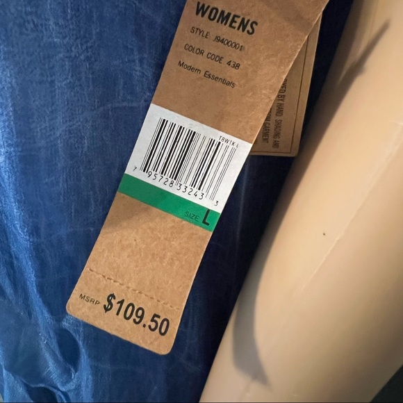 DKNY LINED BLUE VISCOSE & COTTON DRAPED DRESS SZ L - Picture 12 of 13